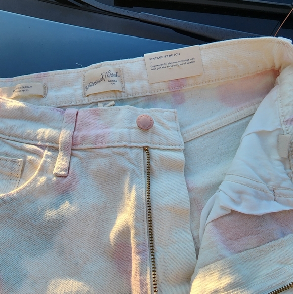 Universal Thread Jeans pants White Pink Blue Bleached - Picture 3 of 11